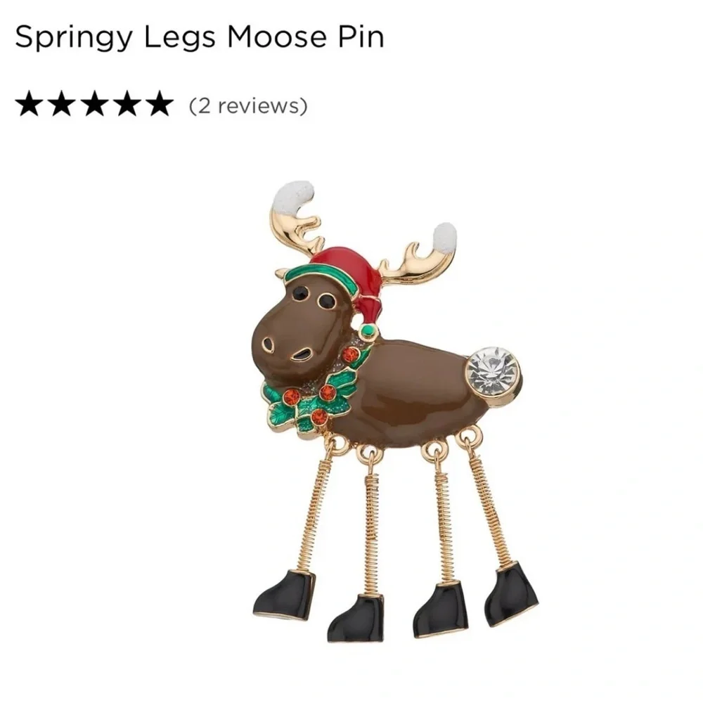 Springy Leg Moose Pin - Picture 1 of 6